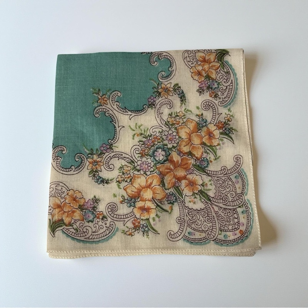Delicate Vintage Floral Handkerchief – Washed & Pressed